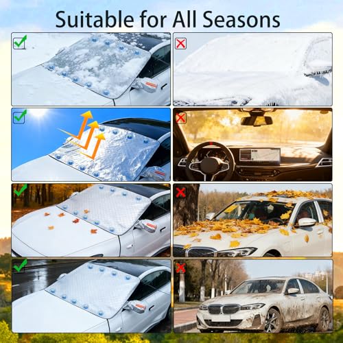 Soufsun Copriparabrezza Universale 4 Stagioni – Protezione da Neve, Ghiaccio e Sole