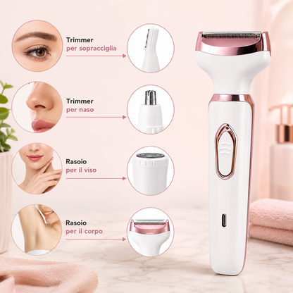 Kit Depilatore Elettrico Donna 4-in-1 Multi-Zona